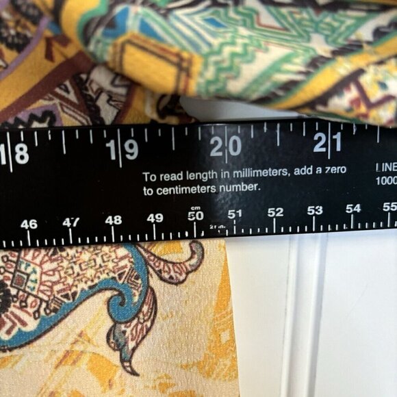 Zara W/B Collection Crop Top Wrap Front LG Yellow Paisley Floral Boho Festival - Picture 11 of 13